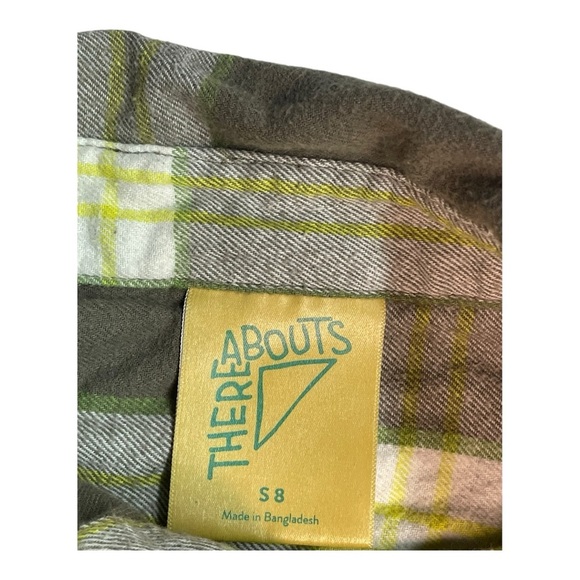 THEREABOUTS BOYS GRAY AND GREEN PLAID SHIRT SIZE S (8) 100% Cotton - Picture 2 of 6